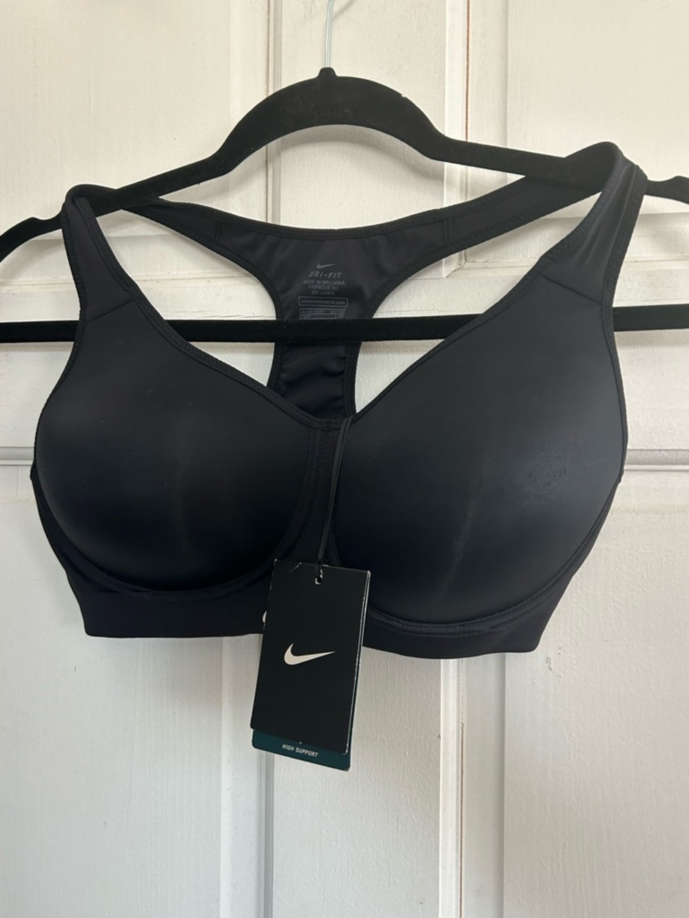 NWT Nike Pro Rival Women's Black High-Support Dri Fit Sports Bra. Size 32DD